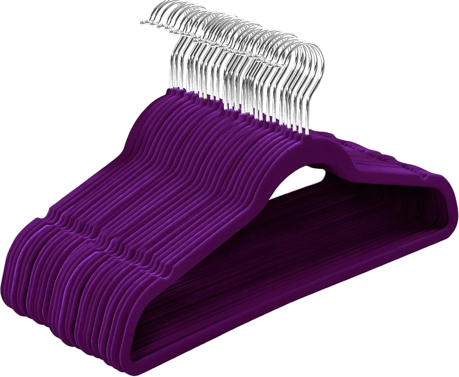 Utopia Home Velvet Hangers 50 Pack - Non-Slip Suit Hangers with 360 Degree Rotatable Hook - for Pants, Coats, Shirts & More (Purple)