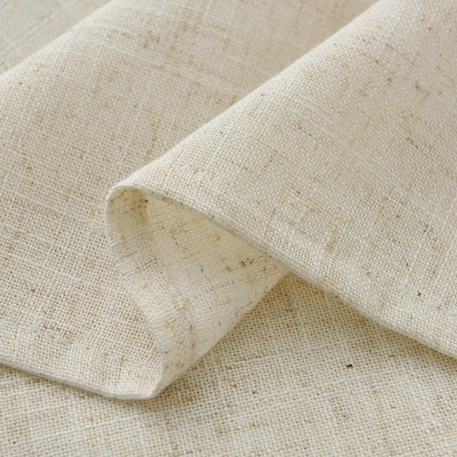 Valea Home Linen Curtains Panel 63 inch Long Light Filtering Rod Pocket Crude Drapes for Bedroom Living Room Farmhouse Window Treamtment Panels, Natural, 1 Panel