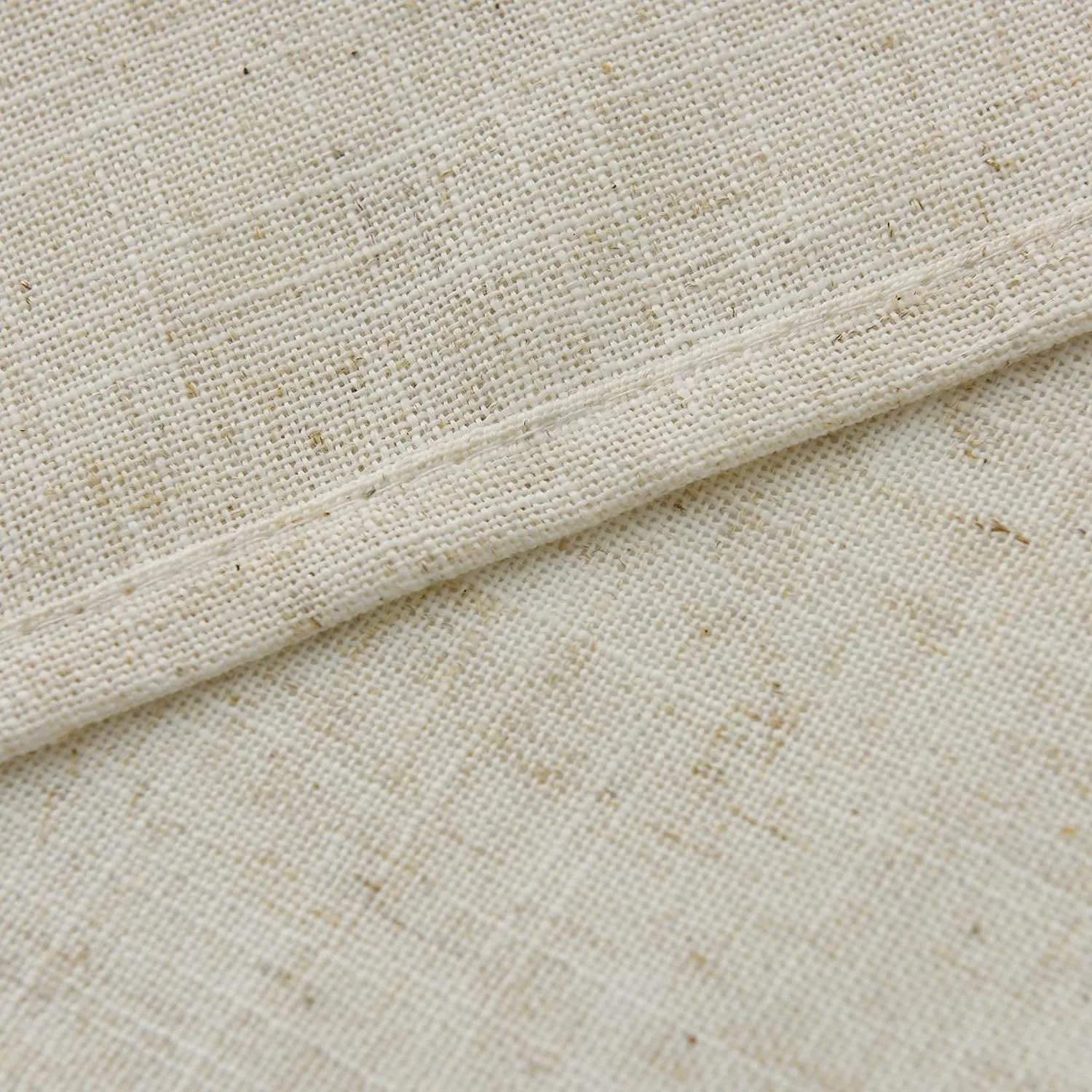 Valea Home Linen Curtains Panel 63 inch Long Light Filtering Rod Pocket Crude Drapes for Bedroom Living Room Farmhouse Window Treamtment Panels, Natural, 1 Panel
