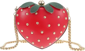 VALICLUD Strawberry Purse Crossbody Bag Elegant Casual Evening Bag Shoulder Bag Handbag for Bridal Female Ladies Events Prom