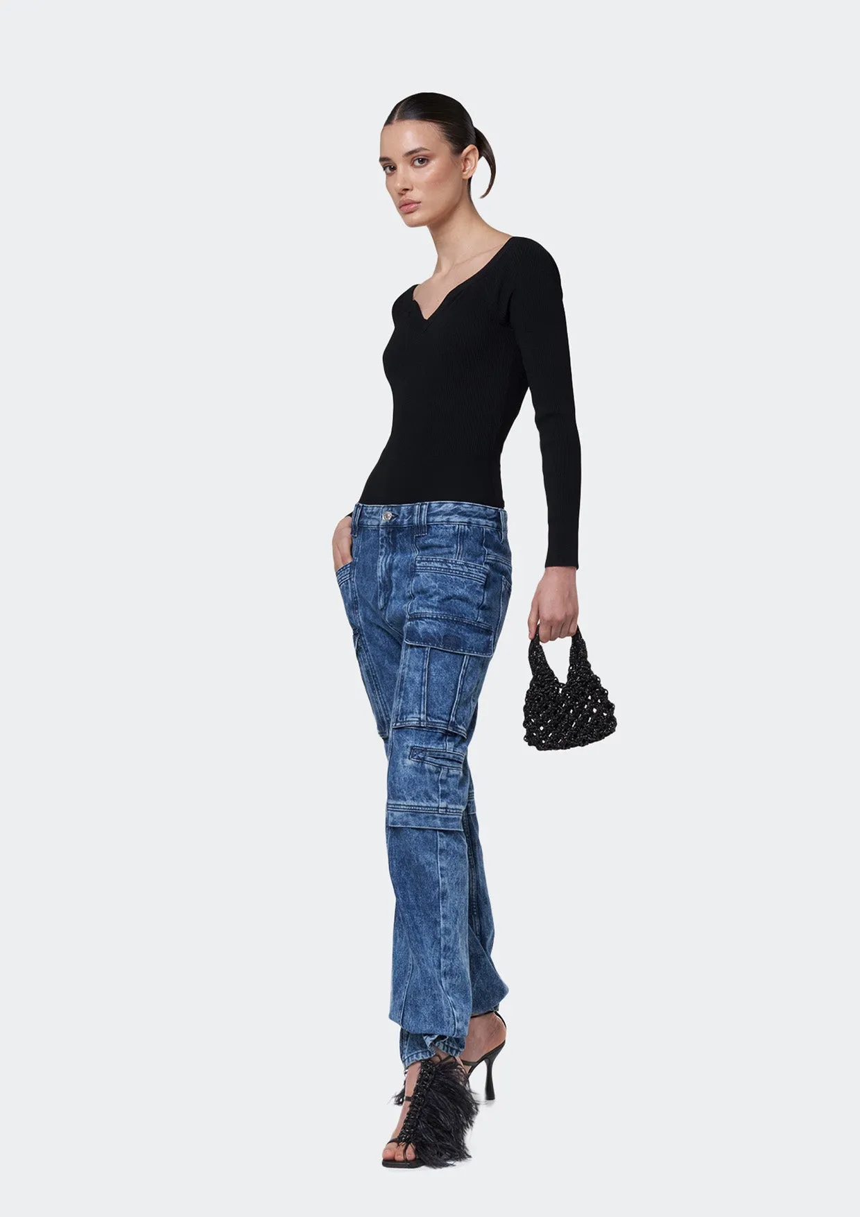Vannifique Mini Crystal-Studded Woven Handbag