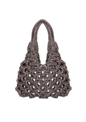 Vannifique Mini Crystal-Studded Woven Handbag