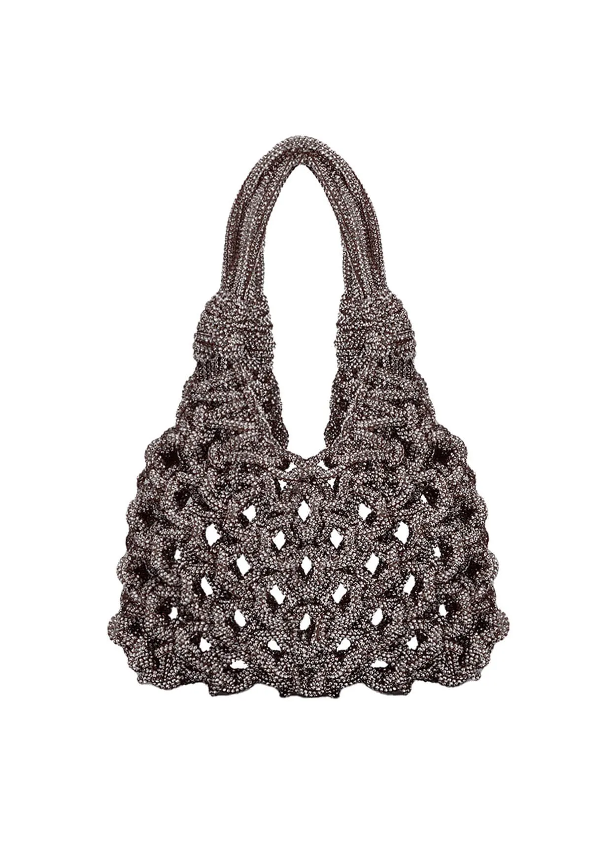 Vannifique Mini Crystal-Studded Woven Handbag