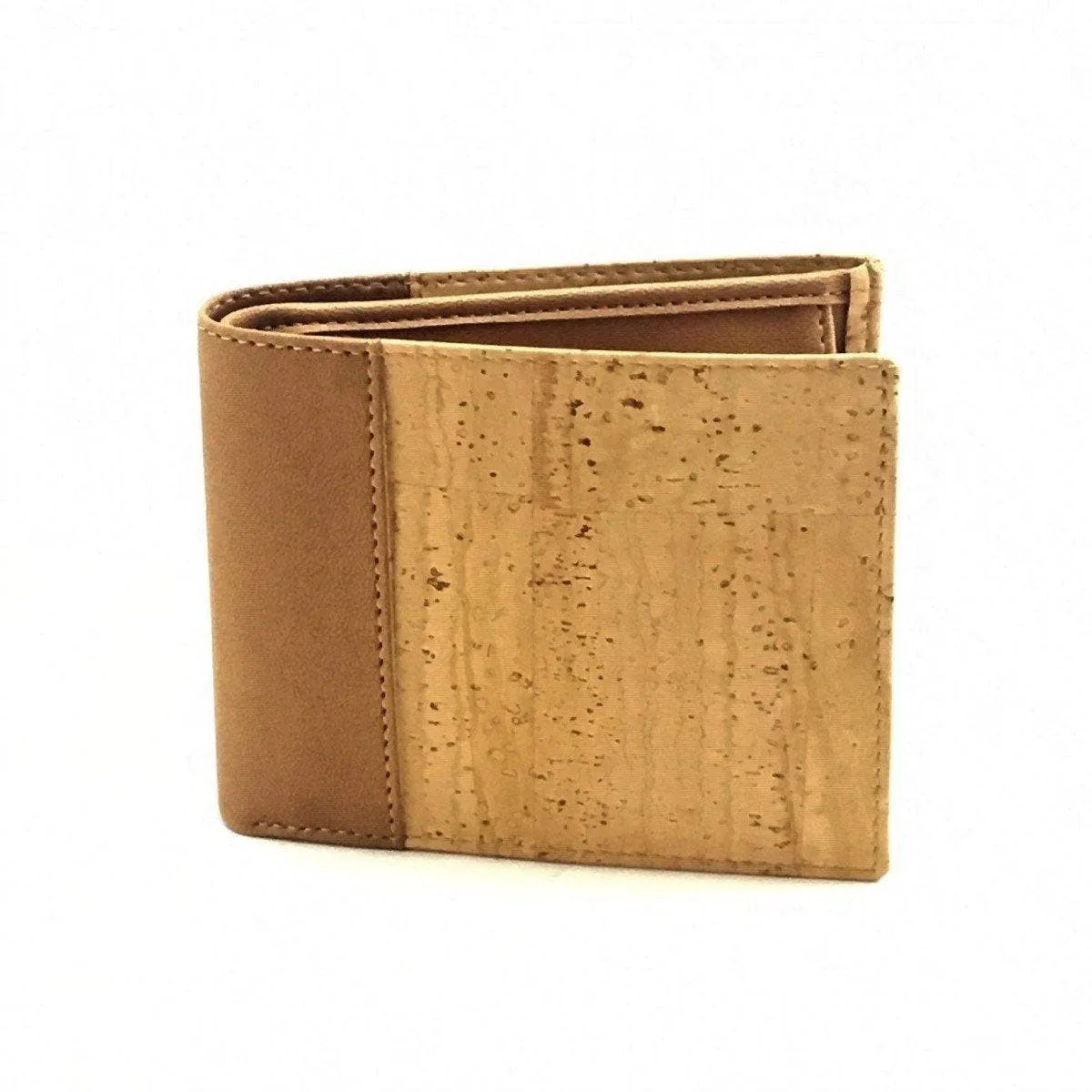 Vegan Leather Cork Wallet for Men in Natural