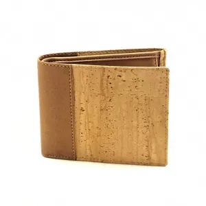 Vegan Leather Cork Wallet for Men in Natural