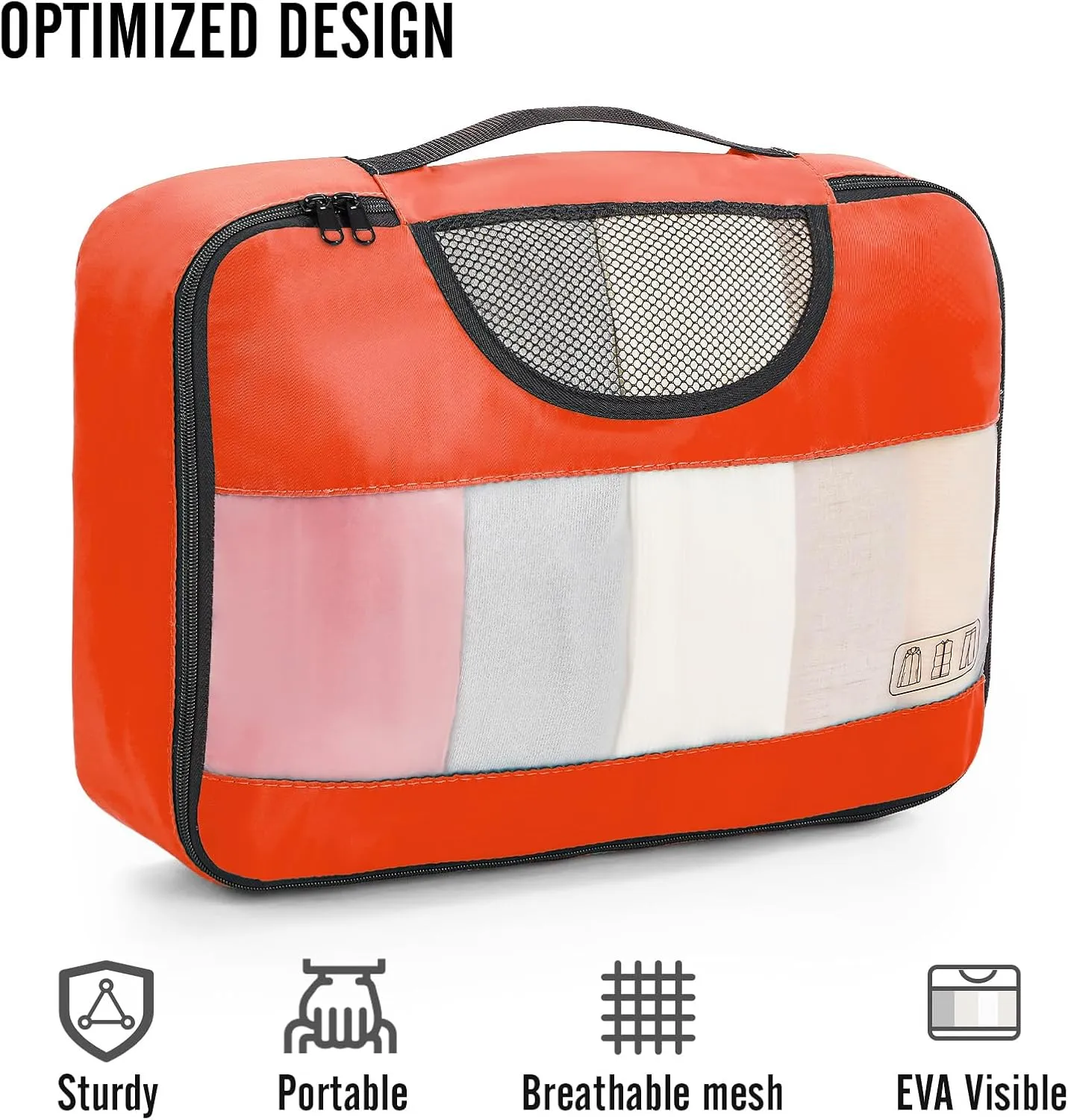 Veken 8 Set Packing Cubes for Travel Essentials, Suitcase Organizer Bags Set for Luggage, Road Trip Travel Accessories in 4 Sizes (Extra Large, Large, Medium, Small)