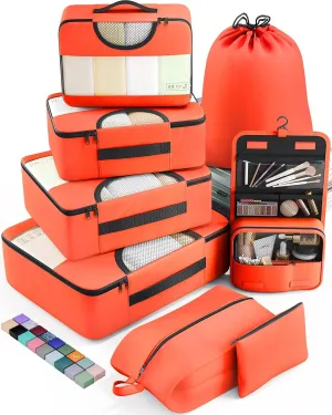 Veken 8 Set Packing Cubes for Travel Essentials, Suitcase Organizer Bags Set for Luggage, Road Trip Travel Accessories in 4 Sizes (Extra Large, Large, Medium, Small)