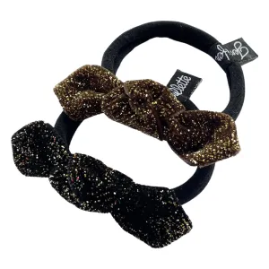 Velvet Sparkle Bow Hair Tie
