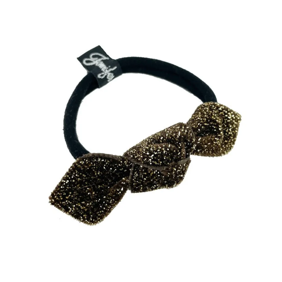Velvet Sparkle Bow Hair Tie