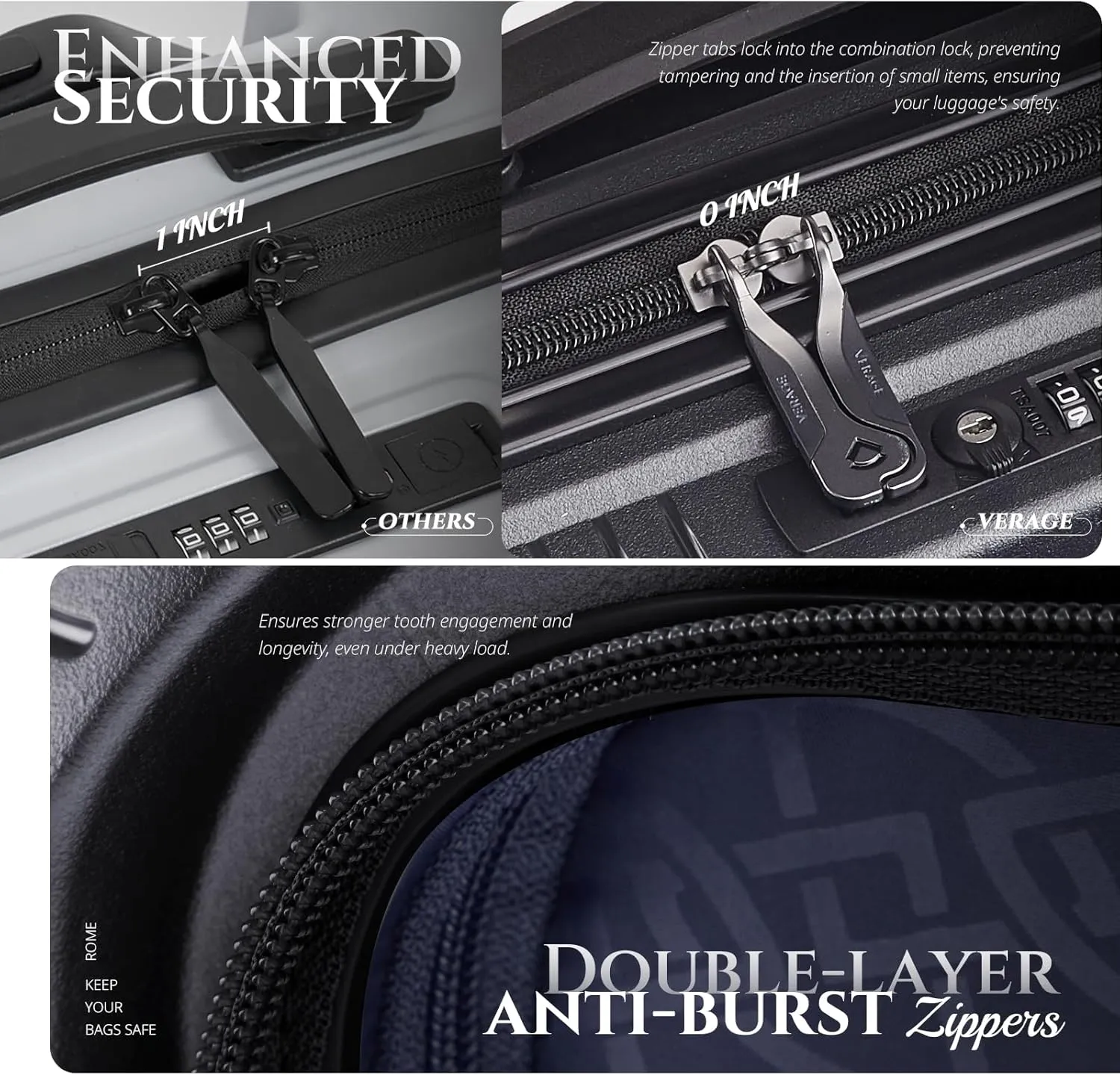 Verage Carry On Luggage with Spinner Wheels,20 Inch Lightweight PP Hardshell Suitcases,International carry on luggage 22x14x9 airline approved,Dark Grey,Carry-On with Laptop Compartment