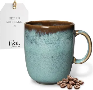 Villeroy & Boch Lave Glace Mug with Handle, Elegant Earthenware Mug for All Day, Turquoise, 13.5 oz, Dishwasher Safe