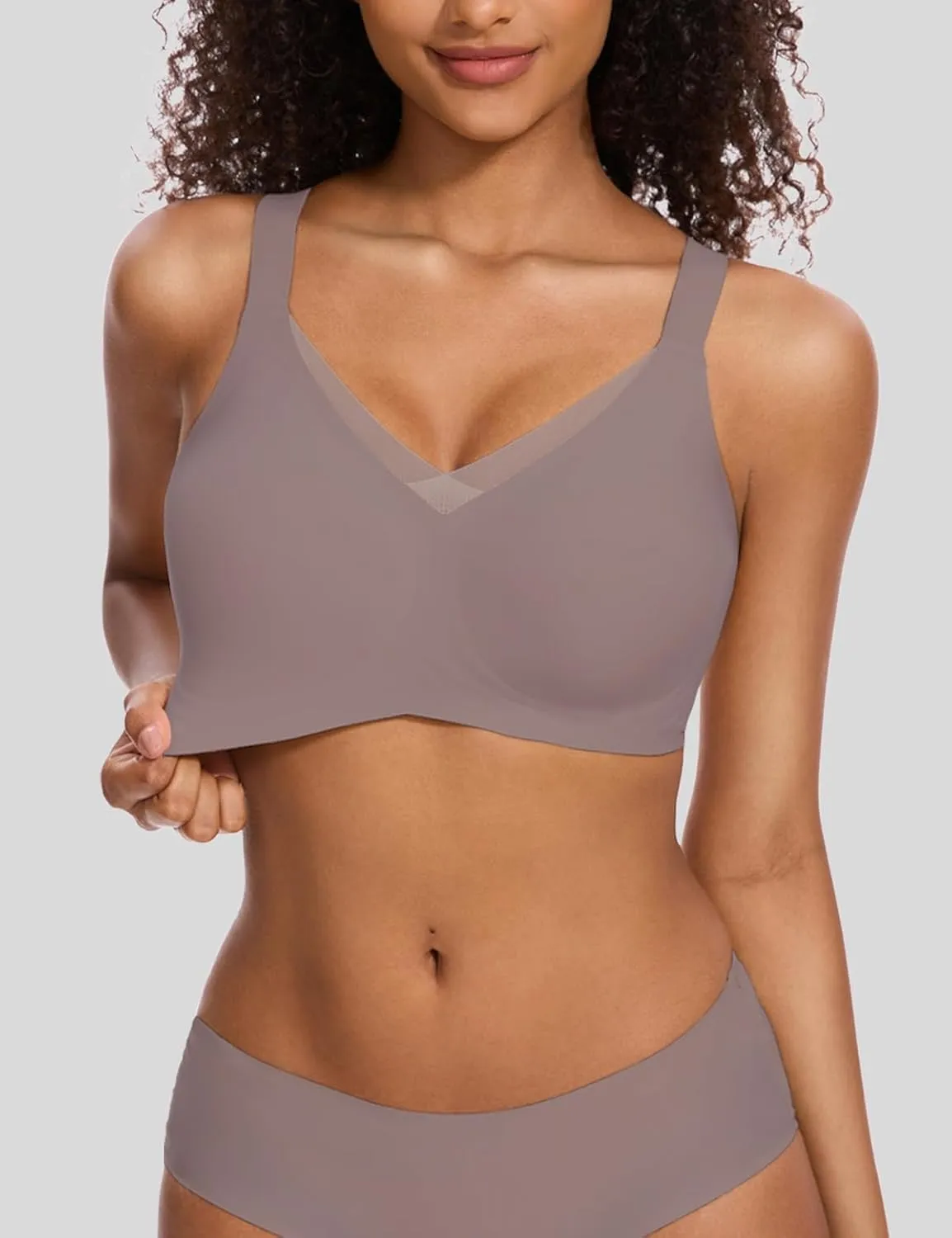 Vinfact Womens V Lace Wireless Seamless Bras No Underwire Comfort Push Up Bras Supportive Full Coverage Bralettes T Shirt Bra