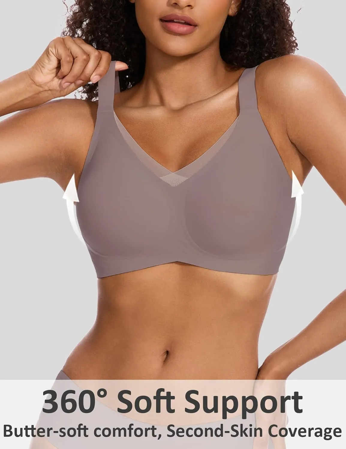 Vinfact Womens V Lace Wireless Seamless Bras No Underwire Comfort Push Up Bras Supportive Full Coverage Bralettes T Shirt Bra