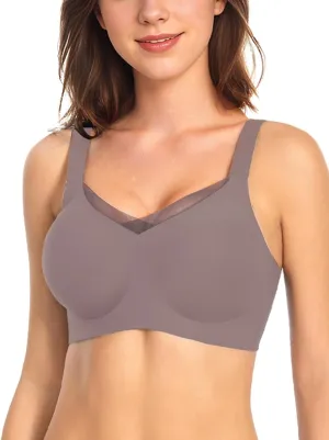 Vinfact Womens V Lace Wireless Seamless Bras No Underwire Comfort Push Up Bras Supportive Full Coverage Bralettes T Shirt Bra