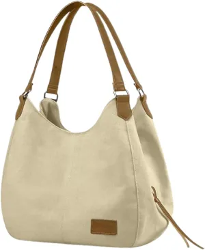 Vintage Women's Canvas Daily Shoulder Bag, Multi-Compartment, Cotton, Stylish, Cream