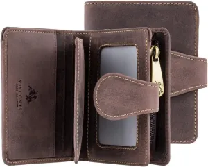 Visconti Hunter 715 Mens Bifold Wallet with Zippered Coin Purse in Oil Leather (Brown)