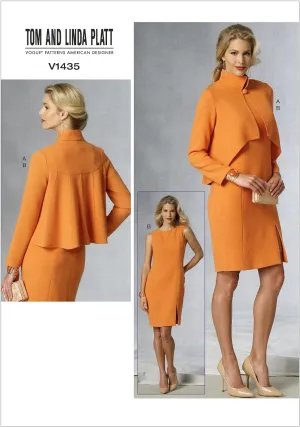 Vogue Patterns V1435E50 Misses' Jacket and Dress Sewing Template, Size E5 (14-16-18-20-22)