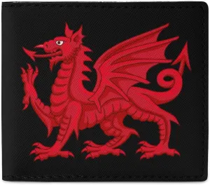 Wales Welsh Novelty Bifold Wallet Funny Purse Front Pocket Holder Money Clip with ID Credit Card Slots for Men Women