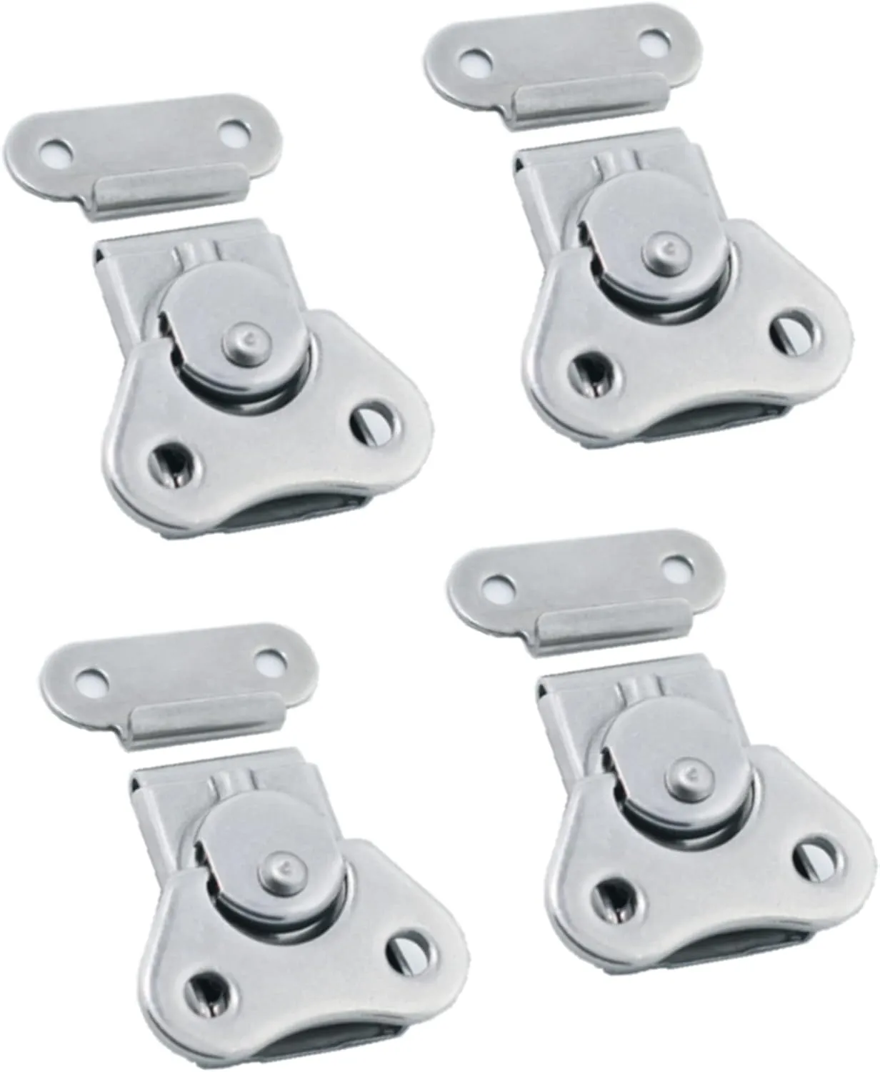 wan 304 Stainless Steel Spring Loaded Small Butterfly Twist Latch, Stainless Steel Twist Latch,Butterfly Lock with Retainer,for Suitcases,Wooden Box,Instruments, Equipment Boxes(4Pcs)