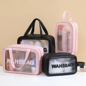 Waterproof Toiletry Bag with Dry-Wet Separation – Large-Capacity Travel Makeup Organizer, Portable Transparent PVC Wash Bag