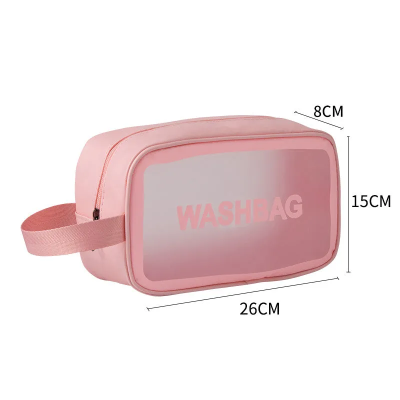Waterproof Toiletry Bag with Dry-Wet Separation – Large-Capacity Travel Makeup Organizer, Portable Transparent PVC Wash Bag