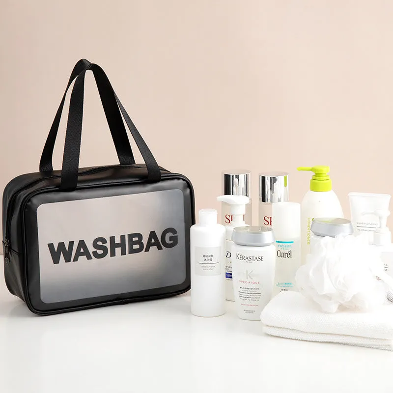 Waterproof Toiletry Bag with Dry-Wet Separation – Large-Capacity Travel Makeup Organizer, Portable Transparent PVC Wash Bag