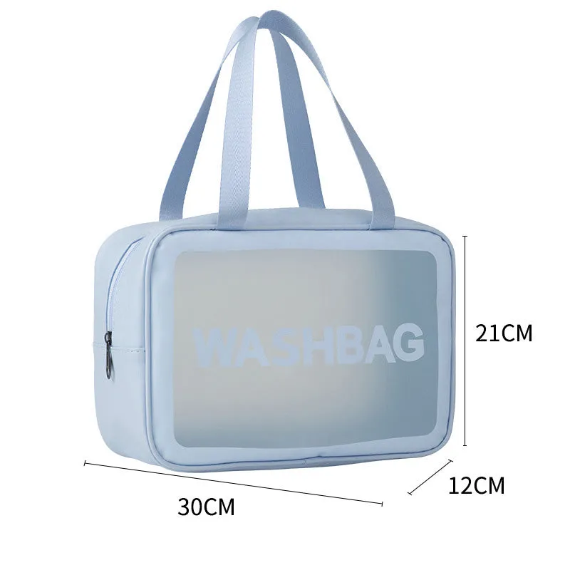 Waterproof Toiletry Bag with Dry-Wet Separation – Large-Capacity Travel Makeup Organizer, Portable Transparent PVC Wash Bag