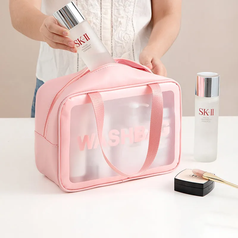 Waterproof Toiletry Bag with Dry-Wet Separation – Large-Capacity Travel Makeup Organizer, Portable Transparent PVC Wash Bag