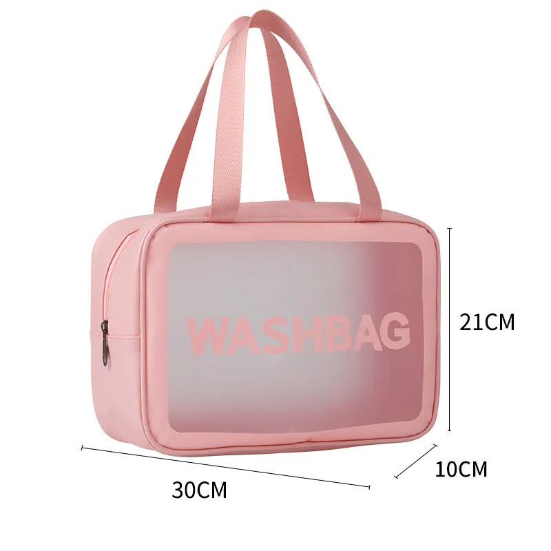 Waterproof Toiletry Bag with Dry-Wet Separation – Large-Capacity Travel Makeup Organizer, Portable Transparent PVC Wash Bag