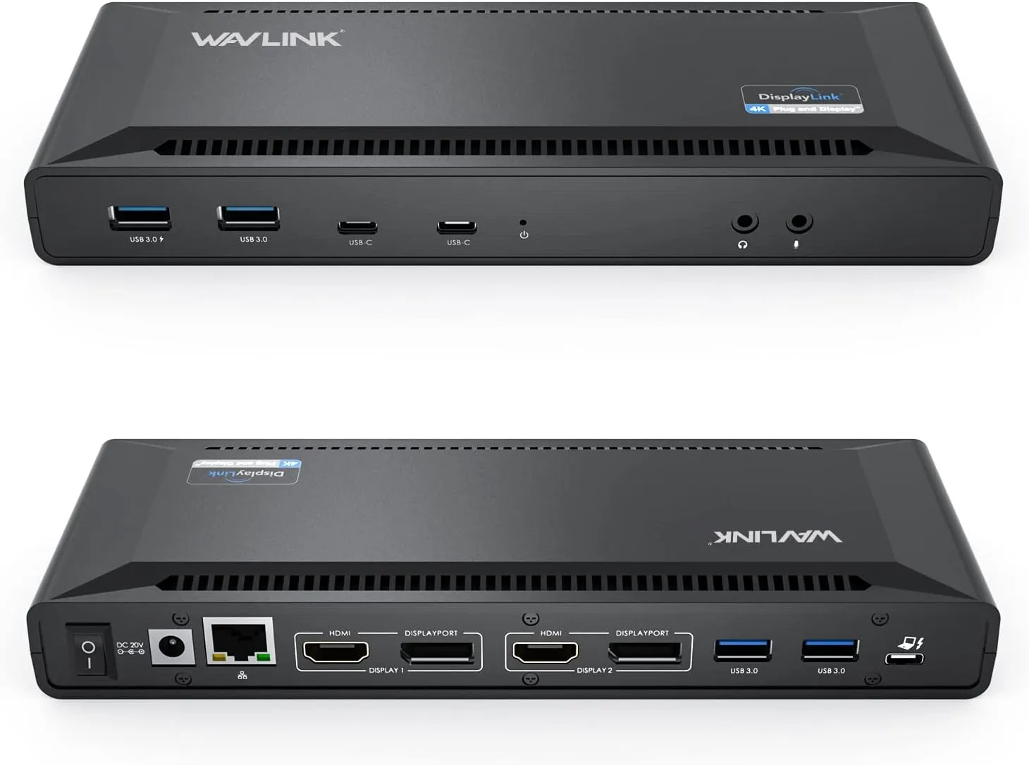 WAVLINK Universal USB C Laptop Docking Station Dual Monitors 5K/4K@60Hz with 65W Host Charging for Thunderbolt 4/3, USB-C Windows, Mac, Chrome, Ubuntu 20.04,22.04(2HDMI, 2DP, 6USB 3.0, 1Gbps Ethernet