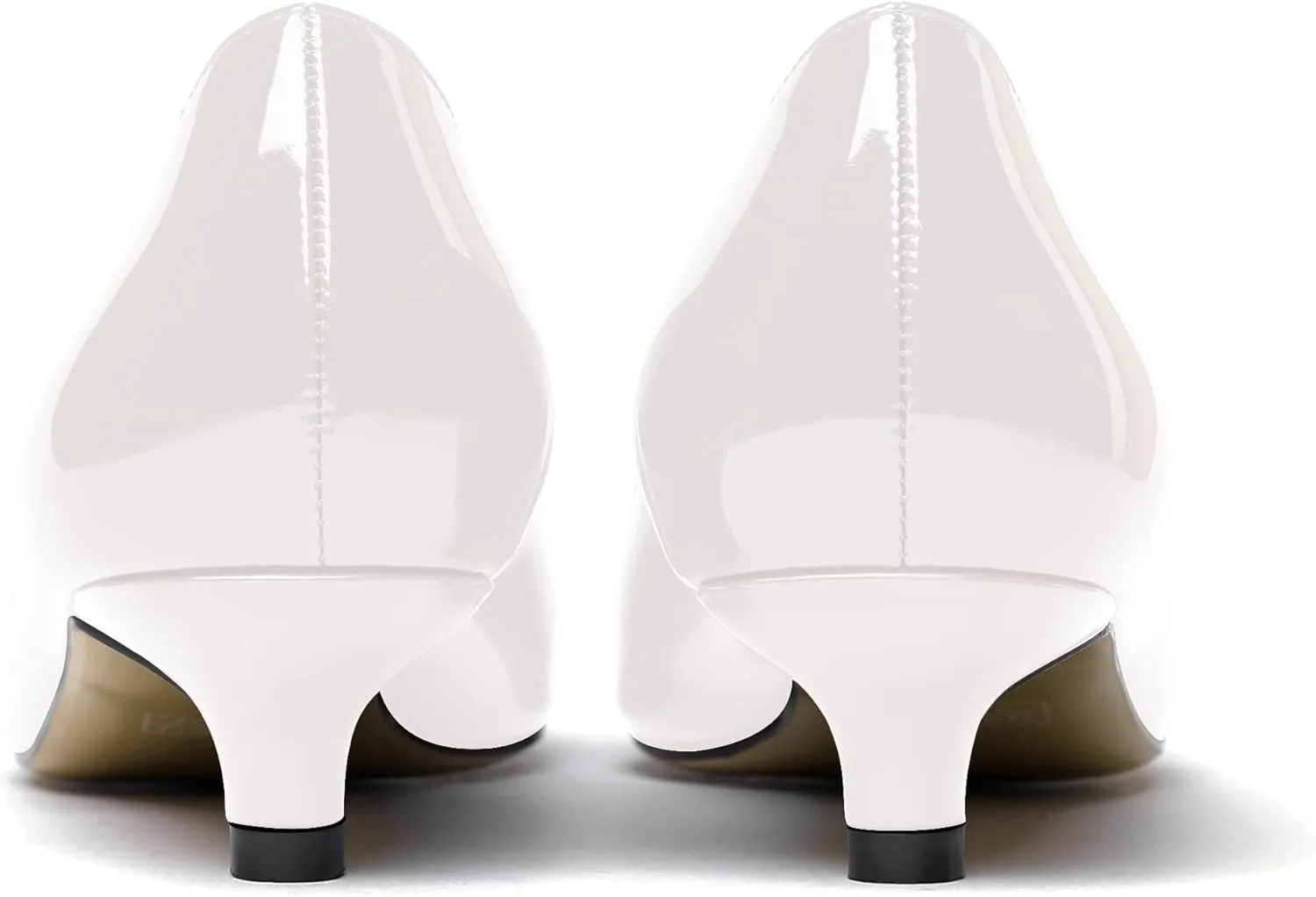 WAYDERNS Women's Patent Round Toe Slip On Low Kitten Heel Pumps Offress Work Dress Shoes 1.5 Inch