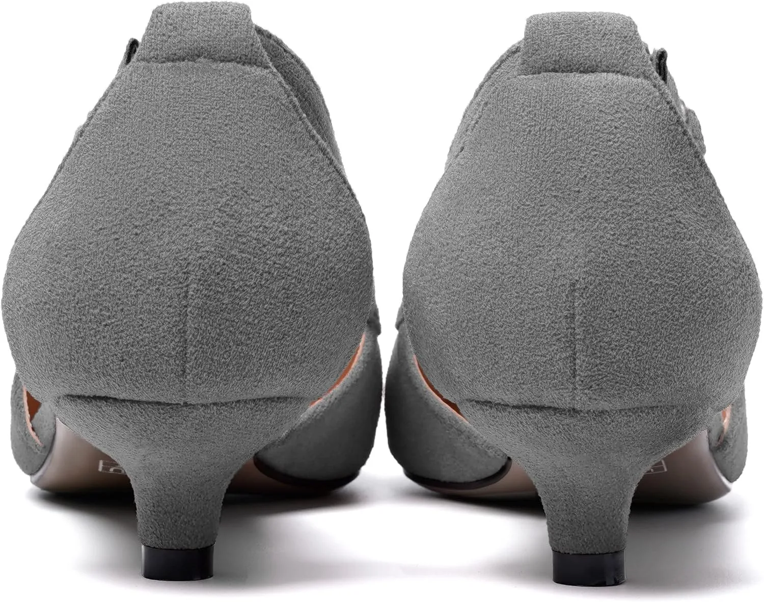 WAYDERNS Womens Pointed Toe Adjustable Strap Dress Wedding Solid Suede Buckle Kitten Low Heel Pumps Shoes 1.5 Inch