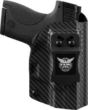 We The People Holsters - Carbon Fiber - Left Hand - IWB Holster Compatible with Smith & Wesson M&P Shield / M2.0 w/Integrated Crimson Trace Laser/Plus 9mm/.40/30 Super Carry