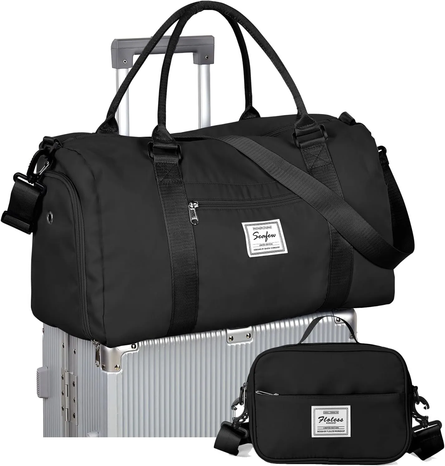 Weekender Duffel Bags for Women with Toiletry Bag, Travel Totes Bag for Airplane, Cute Sports Gym Dance Bag Overnight Luggage Bag with Wet Pocket Shoe Compartment, Carry On Hospital Bag