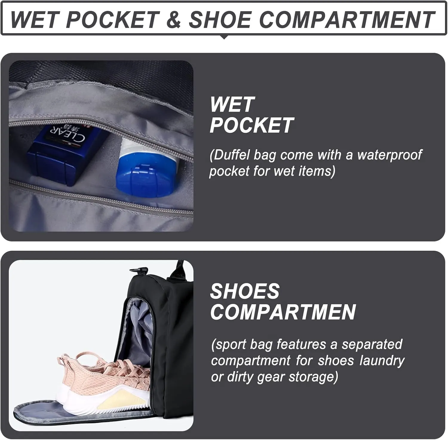 Weekender Duffel Bags for Women with Toiletry Bag, Travel Totes Bag for Airplane, Cute Sports Gym Dance Bag Overnight Luggage Bag with Wet Pocket Shoe Compartment, Carry On Hospital Bag