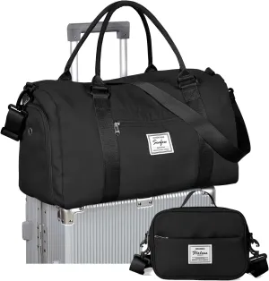 Weekender Duffel Bags for Women with Toiletry Bag, Travel Totes Bag for Airplane, Cute Sports Gym Dance Bag Overnight Luggage Bag with Wet Pocket Shoe Compartment, Carry On Hospital Bag