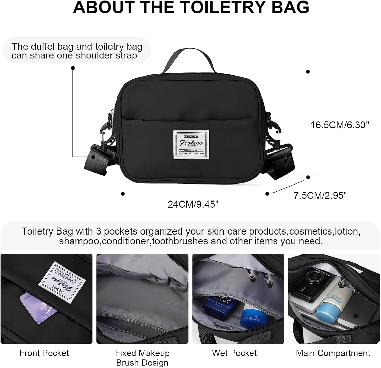 Weekender Duffel Bags for Women with Toiletry Bag, Travel Totes Bag for Airplane, Cute Sports Gym Dance Bag Overnight Luggage Bag with Wet Pocket Shoe Compartment, Carry On Hospital Bag
