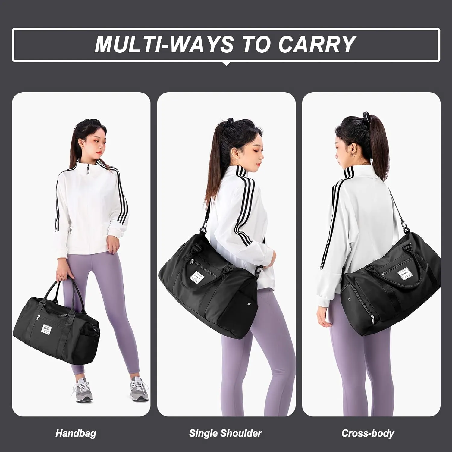 Weekender Duffel Bags for Women with Toiletry Bag, Travel Totes Bag for Airplane, Cute Sports Gym Dance Bag Overnight Luggage Bag with Wet Pocket Shoe Compartment, Carry On Hospital Bag