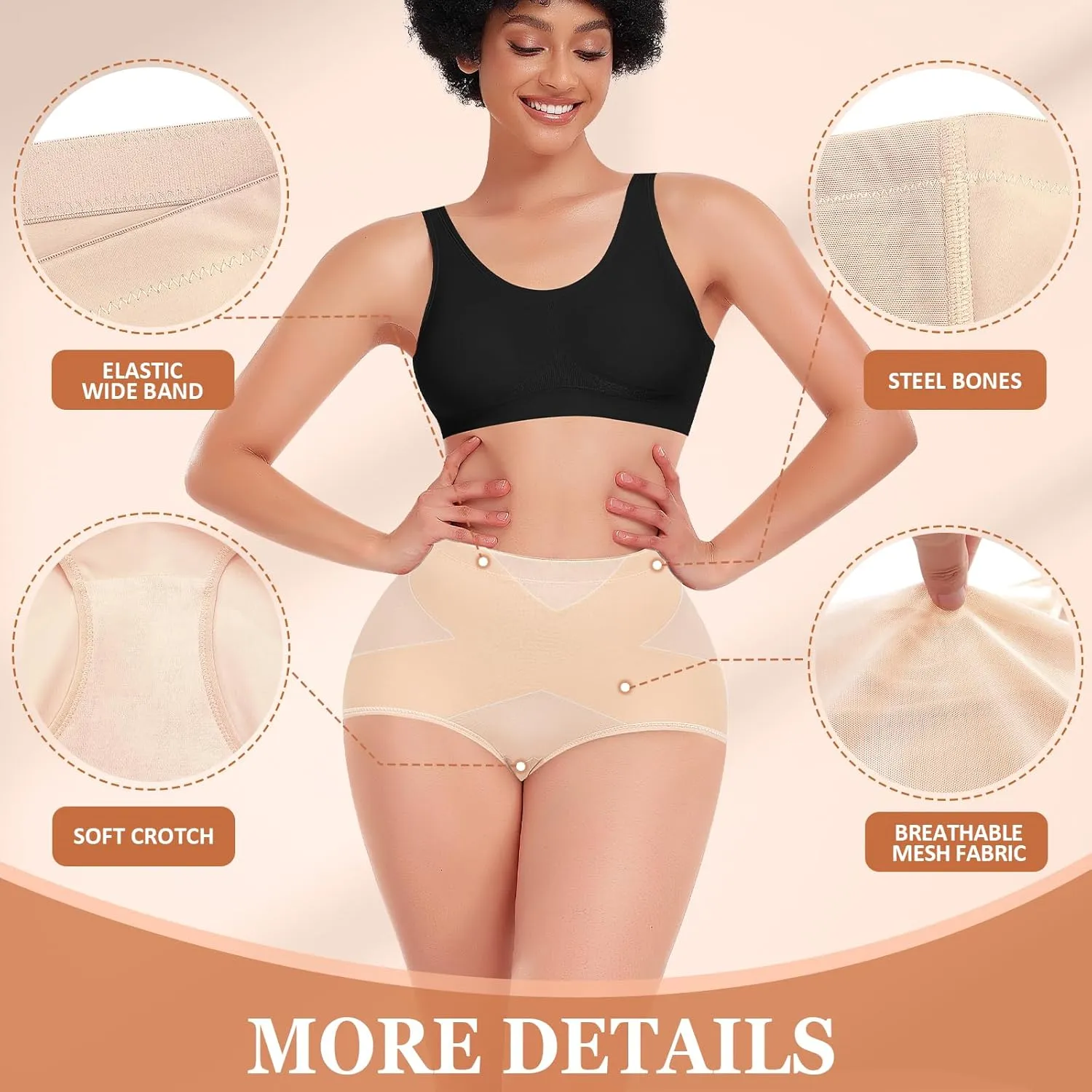 Werena Tummy Control Shapewear for Women Shaping Panties Underwear High Waisted Cincher Body Shaper Slimming Panty Girdle