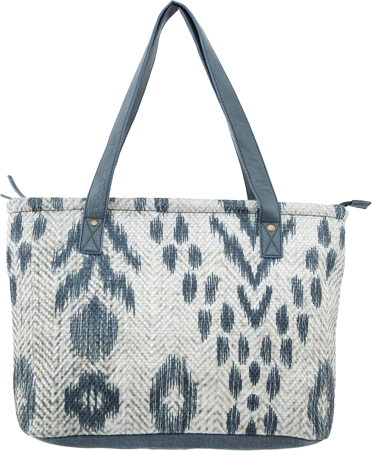 Western Style Upcycled Recycled Vintage Shoulder Bag with Laptop Compartment and Vegan Leather