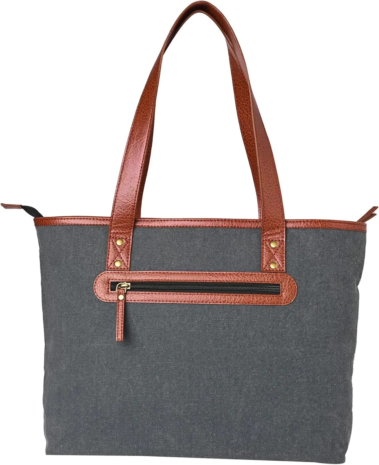 Western Style Upcycled Recycled Vintage Shoulder Bag with Laptop Compartment and Vegan Leather