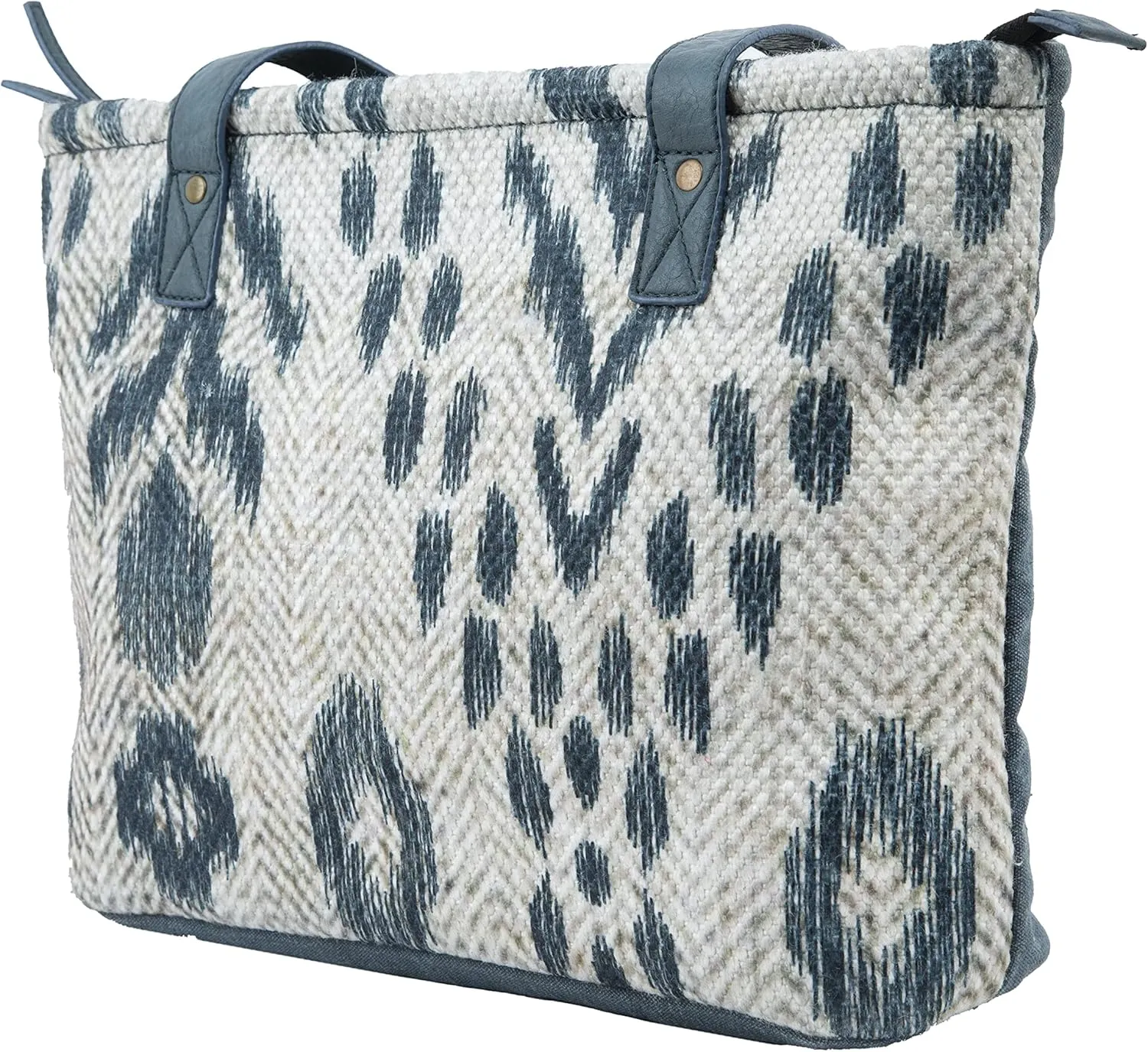 Western Style Upcycled Recycled Vintage Shoulder Bag with Laptop Compartment and Vegan Leather