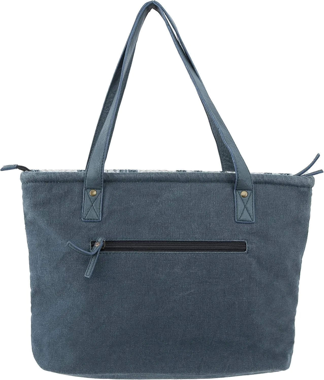 Western Style Upcycled Recycled Vintage Shoulder Bag with Laptop Compartment and Vegan Leather