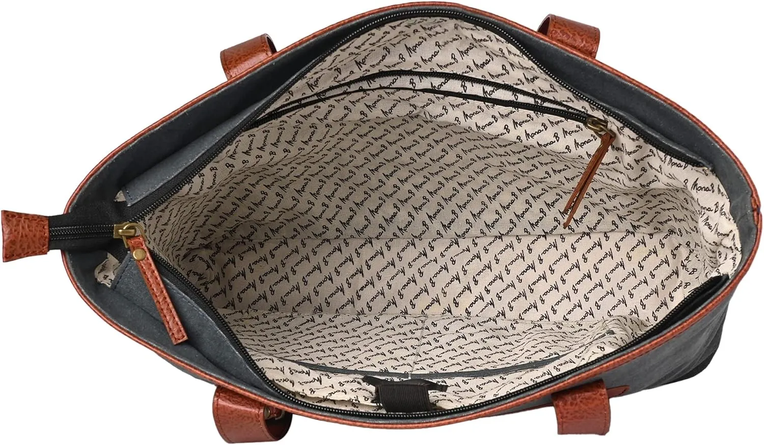 Western Style Upcycled Recycled Vintage Shoulder Bag with Laptop Compartment and Vegan Leather