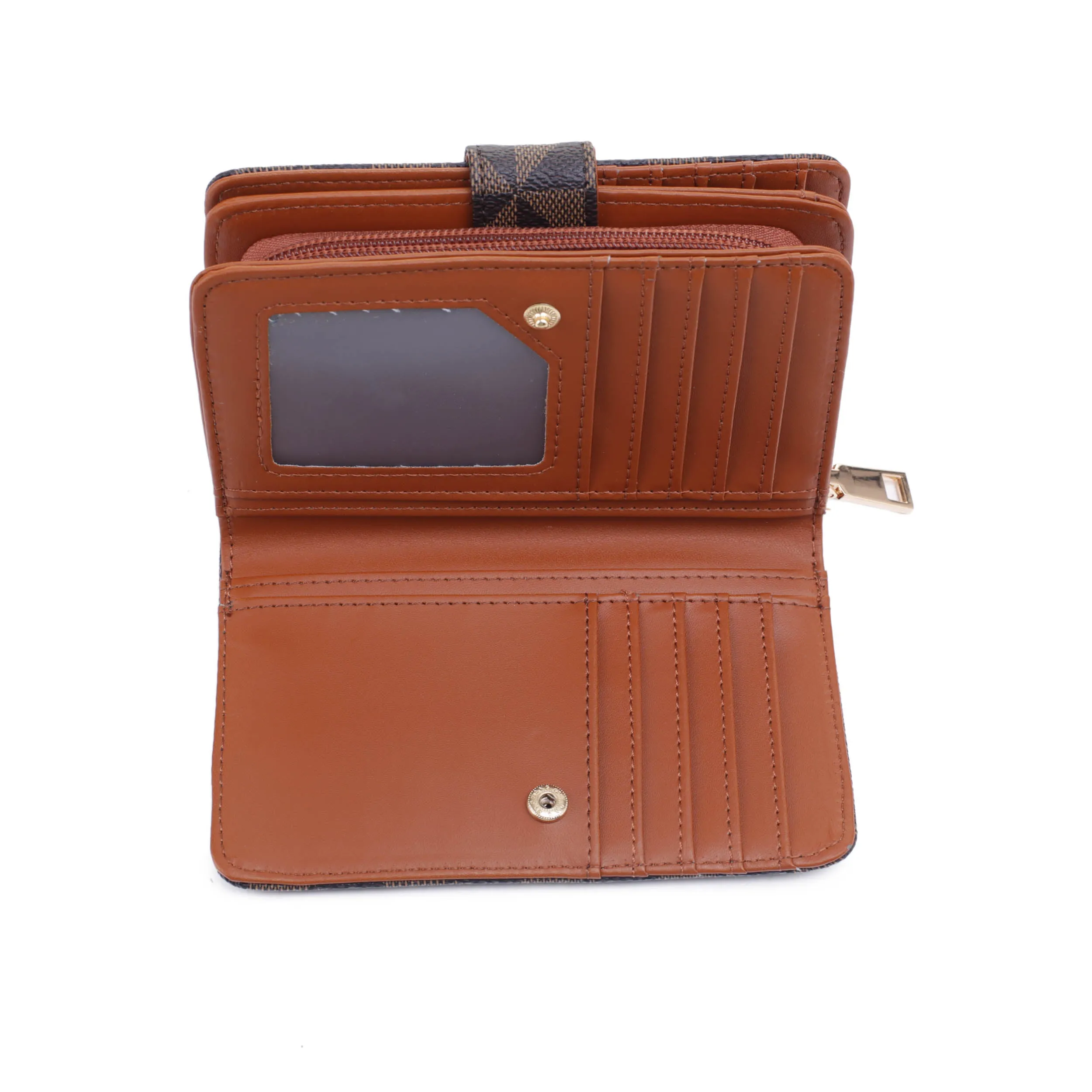 WM1194 Geometric Monogrammed Multi Compartment Wallet