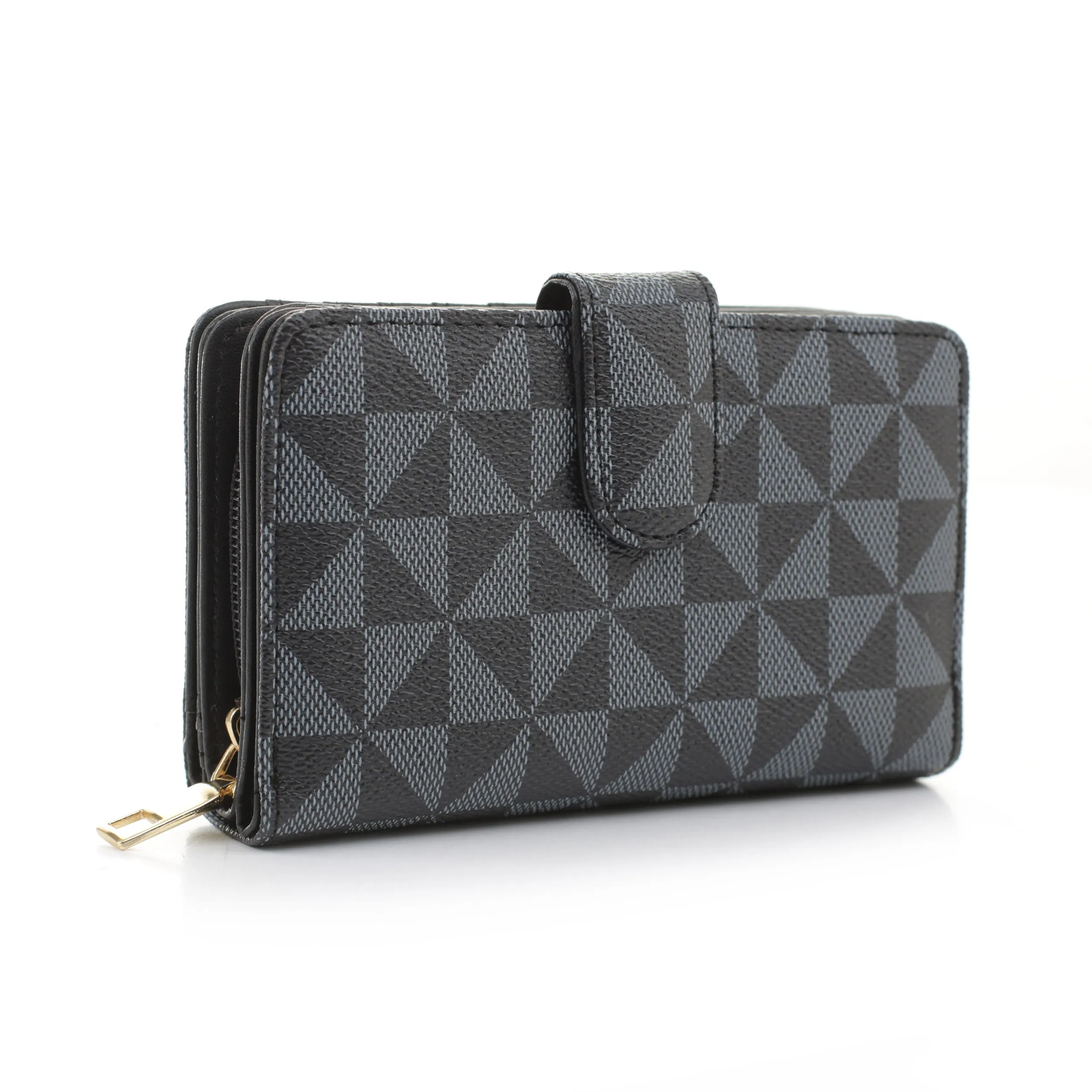 WM1194 Geometric Monogrammed Multi Compartment Wallet