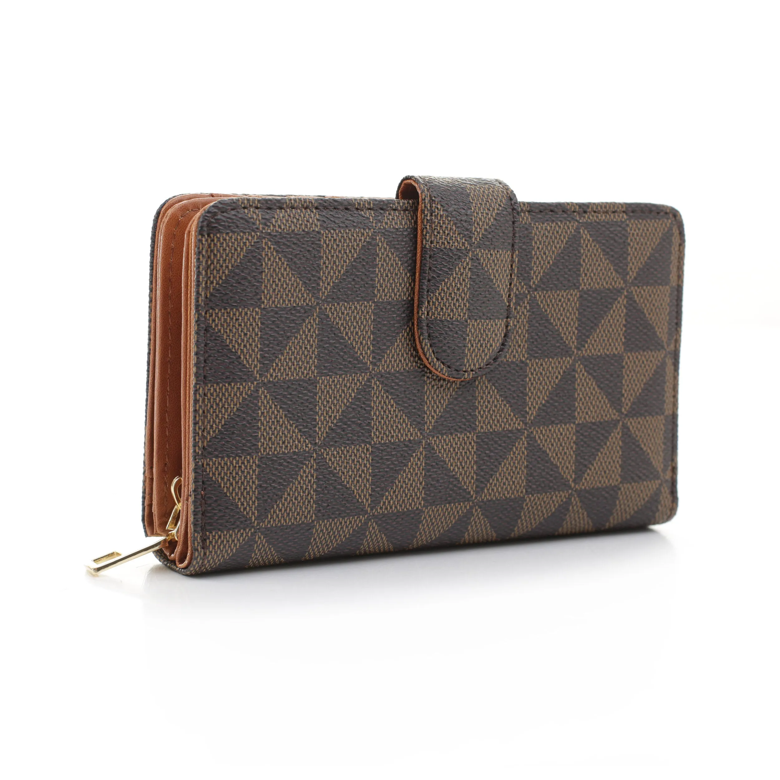 WM1194 Geometric Monogrammed Multi Compartment Wallet