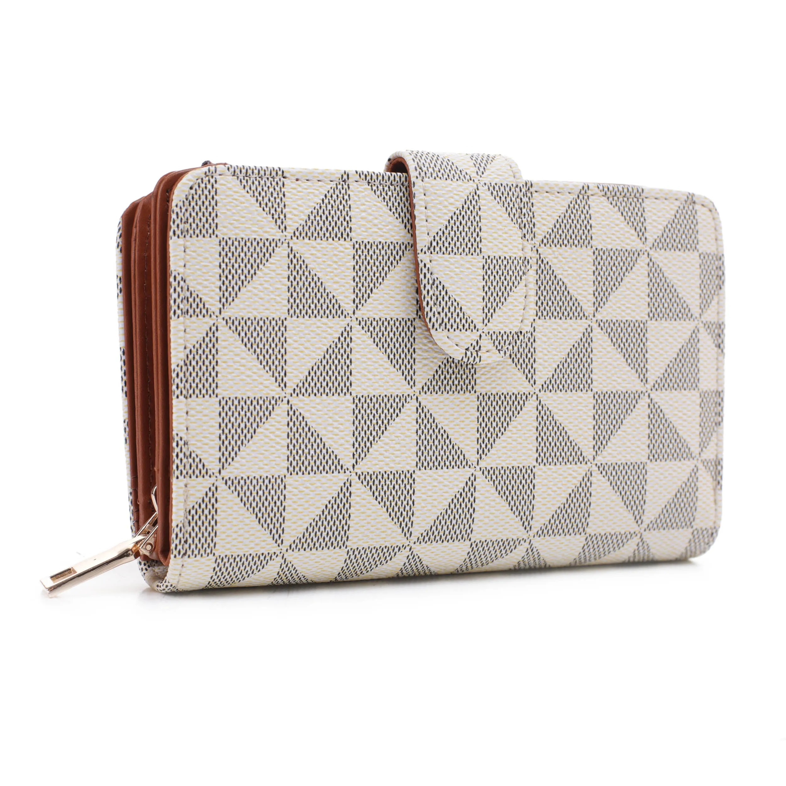 WM1194 Geometric Monogrammed Multi Compartment Wallet