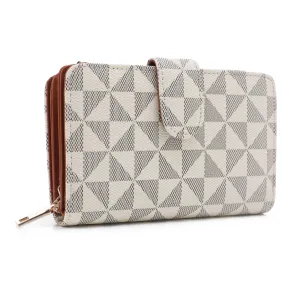 WM1194 Geometric Monogrammed Multi Compartment Wallet