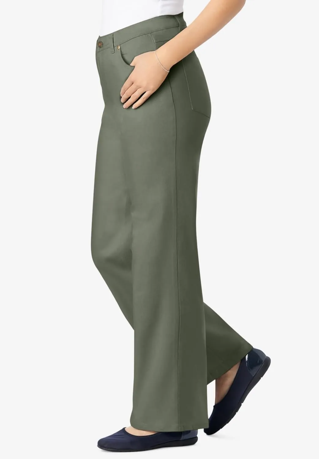 Woman Within Plus Size Wide-Leg Stretch Denim Jean